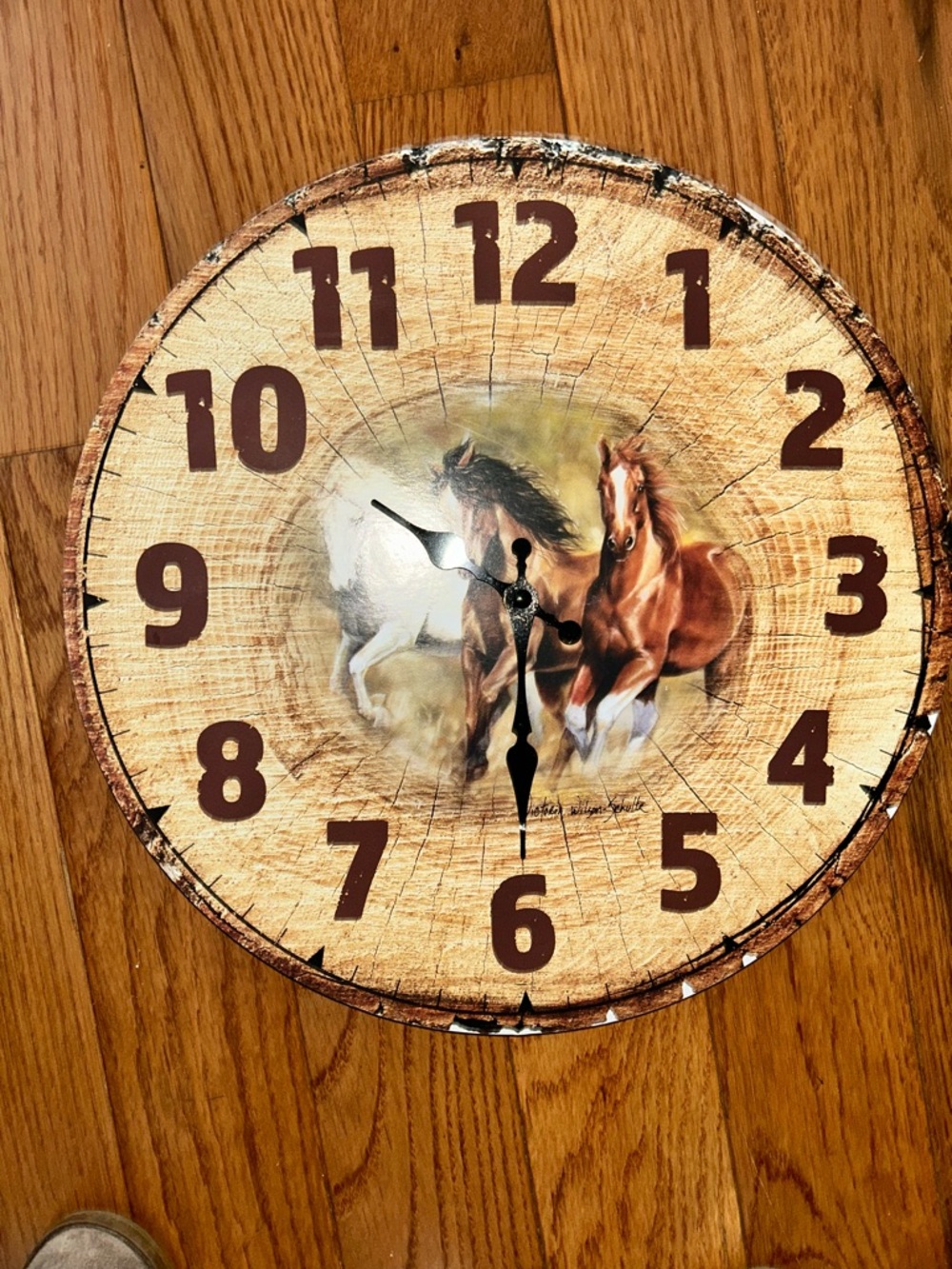 Rustic Horse Wall Clock - Brown